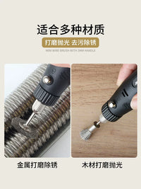 Mini Wire Brush Set for Rust Removal and Polishing, 3mm Shank