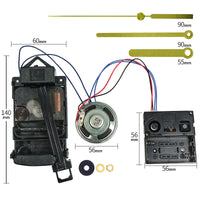 Westminster Chime Clock Movement Kit with Speaker and Hands, 4x4 Hourly Strike Music Box Mechanism