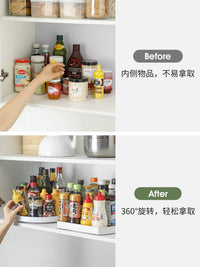Shuangshan Rotating Kitchen Storage Tray, Multi-Purpose Spice Organizer, Round Display Turntable