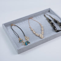 Velvet Jewelry Display Tray for Rings, Earrings, Necklaces - Gray