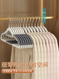 Household Non-Slip Clothes Hangers with Shoulder Protection, Seamless Drying Rack for Wardrobe