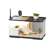 Turtle Tank with Basking Platform, Ecological Aquarium for Aquatic and Terrestrial Turtles, Filter Included