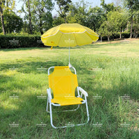 Kids' Foldable Candy-Colored Beach Chair with Umbrella for Outdoor Leisure and Photography