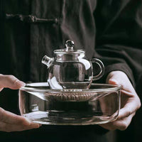 Mini Borosilicate Glass Teapot with Infuser, Japanese Style Small Personal Teapot