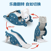 Kids' Foldable Indoor/Outdoor Plastic Slide for Toddlers and Young Children, 4-in-1 Activity Play Set