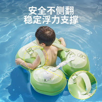 Inflatable PVC Baby Swim Ring with Press-Type Inflation, Thickened Underarm Float for Infants
