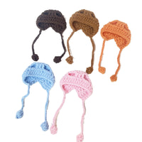 Hand-Knitted Cartoon Doll Headwear Accessory for DIY Crafts
