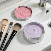 Makeup Brush Cleaning Soap with Silicone Scrubber Pad for Sponges and Puffs