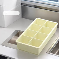 Silicone Ice Cube Tray with Lid, Large Square Ice Cube Mold, Food-Grade, Easy Release, High Capacity Storage Box