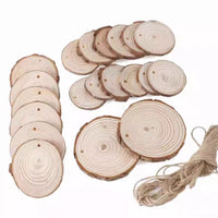Pre-drilled Pine Wood Slices for DIY Crafts, Painting, and Decorations
