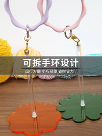 Portable Wooden Yarn Holder for Knitting and Crocheting, Wrist-Worn Yarn Ball Dispenser for DIY Crafts
