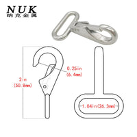316 Stainless Steel Long Oval Spring Hook for Marine Webbing