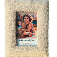 Plush Photo Frame for 6, 7, 8 Inch Photos, Teddy Velvet Fabric Wrapped MDF Picture Frame