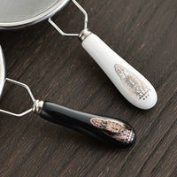 Japanese Style Stainless Steel Tea Infuser with Ceramic Handle and Stand