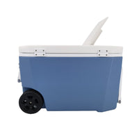 45L Insulated Fishing Cooler Box with Wheels and Top Hatch for Seafood and Fish