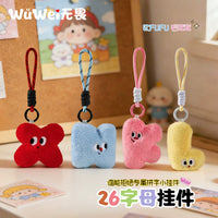 Alphabet Letter Plush Keychain Bag Charm