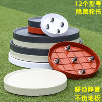Thickened Resin Plant Pot Saucer with Universal Wheels and Water Catchment