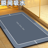 Diatomaceous Earth Bath Mat Super Absorbent Non-Slip Quick Dry Floor Mat for Bathroom Entryway