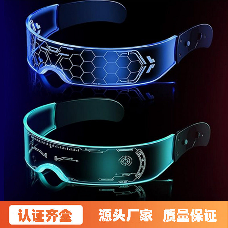 LED Luminous Acrylic Glasses Futuristic Color Changing Light Up Eyewear for Parties and Bars