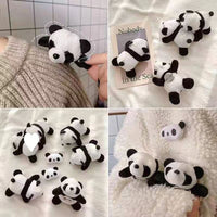 Creative Panda Plush Slap Bracelet, Brooch, Clip, or Keychain for Kids, Party Favors, and Bike Decor