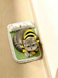 Cat Scratching Board and Cooling Bed Combo with Ice Pad for Summer