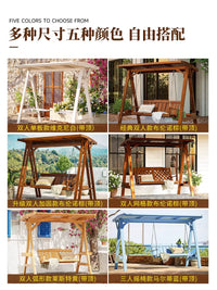 Outdoor Anti-Corrosion Wood Swing Chair for Patio Garden Villa Double Rocking Chair