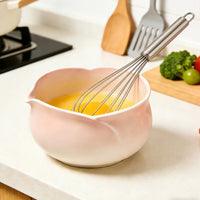 Ins-Style Petal Ceramic Bowl for Salad, Dessert, Coffee, and Yogurt