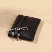 Minimalist Keychain Coin Purse for Men and Women, Multi-layer Zipper Card Holder Wallet