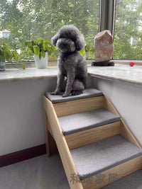 Pet Bed Stairs Wooden Dog Ladder Sofa Bedside Cat High-Age Dog Climbing Ladder Non-Slip Steps