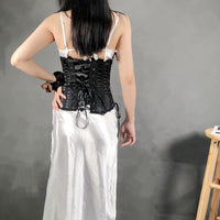 Lolita Lace-Up Steel Boned Corset Waist Trainer for Women