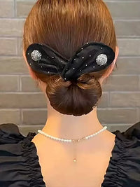 Lazy Magic Twist Bun Hair Clip with Pearl Embellishment for Women
