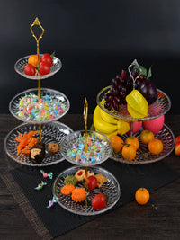 Acrylic 2/3-Tier Fruit Plate Dessert Stand for Parties and KTV