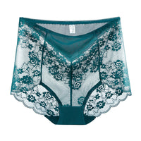 Women's Plus Size High Waist Lace Briefs Tummy Control Butt Lift Seamless Underwear
