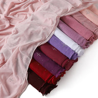 Solid Color Meteor Hot Drill Mesh Long Scarf Headscarf