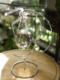 Dreamy Alloy Tennis Racket Crystal Ball Display Stand Ornament