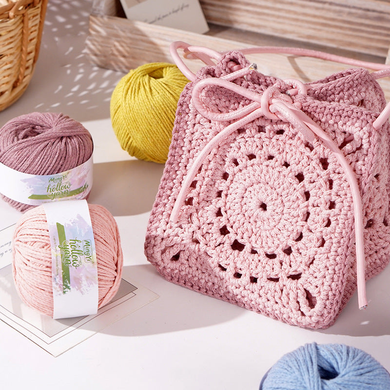Hollow Cotton Linen Yarn 2mm for DIY Crochet Projects