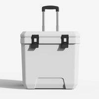 Portable 38L Insulated Cooler Box with Wheels and Handle for Fishing Camping Picnics