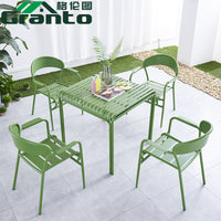 Outdoor Patio Cast Aluminum Dining Set with Chairs and Table