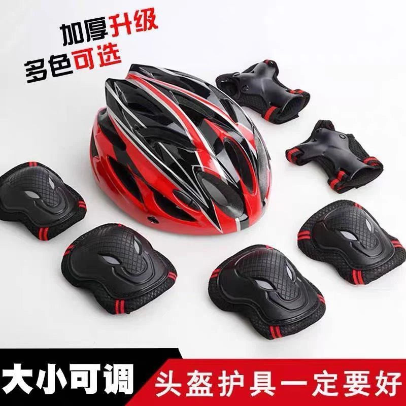 Kids' Bike Helmet and Protective Gear Set for Cycling, Skating, and Scooter Riding