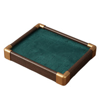 Wooden Ring Display Tray Jewelry Organizer Velvet Earring Holder