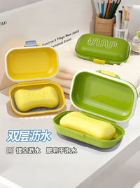 Portable Travel Soap Box with Lid and Drain for Business Trips