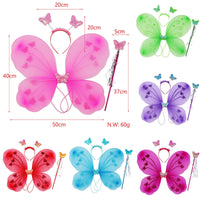 Iridescent Angel Butterfly Wings Costume Set for Kids and Adults