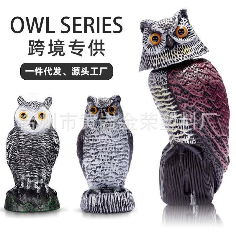 Outdoor Garden Rotating Head Owl Decoy for Bird and Rodent Control