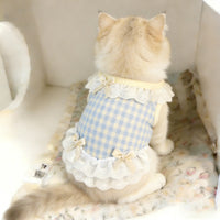 Princess Lace Vest Dress for Cats and Small Dogs, Lightweight Spring/Summer Pet Apparel