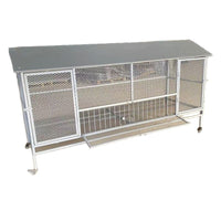 Outdoor Galvanized Steel Chicken Coop with Rainproof Cover for Poultry and Small Animals