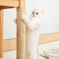 Wooden Vertical Cat Scratching Post with Sisal Rope for Furniture Protection and Play