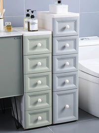 Slim Plastic Storage Cabinet with Drawers for Kitchen and Bathroom Narrow Spaces