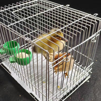 Small Bird Cage for Parakeets and Finches, Portable Metal Galvanized Travel Carrier for Transport