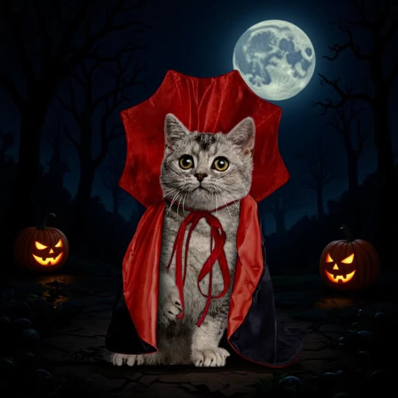 Pet Halloween Christmas Cape for Cats and Dogs, Magic Cloak Costume