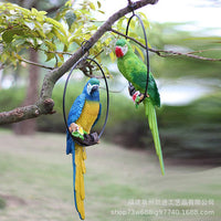 Outdoor Garden Simulation Parrot Hanging Ornament Animal Sculpture